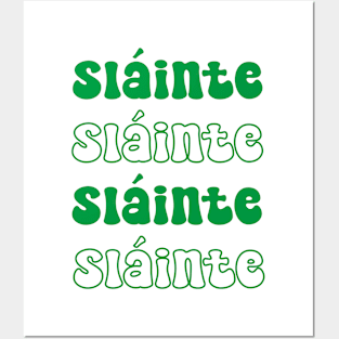 St Patricks Day Women: Sláinte Shamrock Graphic Tee Clover Lucky irish Posters and Art